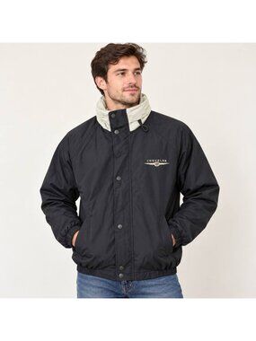 Vintage Chrysler Southampton Men’s Large Black Jacket Hooded Trumarco